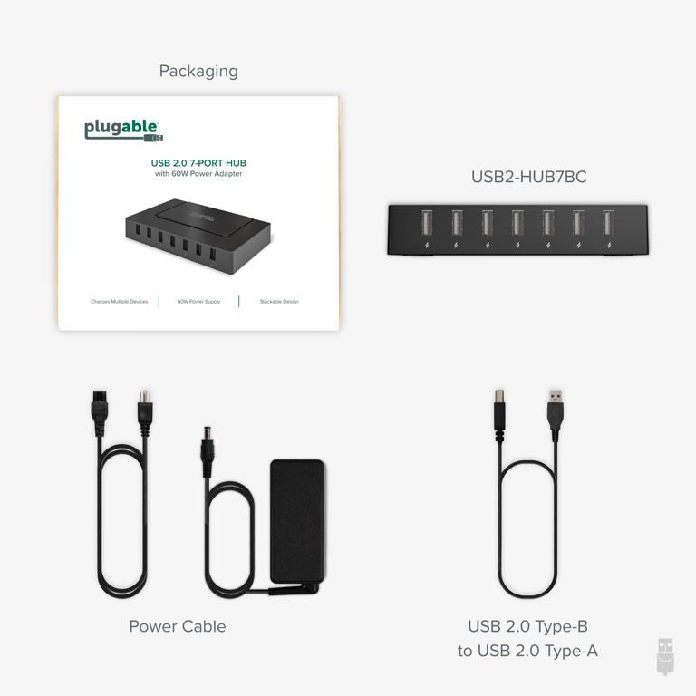 Plugable Technologies USB2-HUB7BC interface hub USB 2.0 480 Mbit/s Black – image 6
