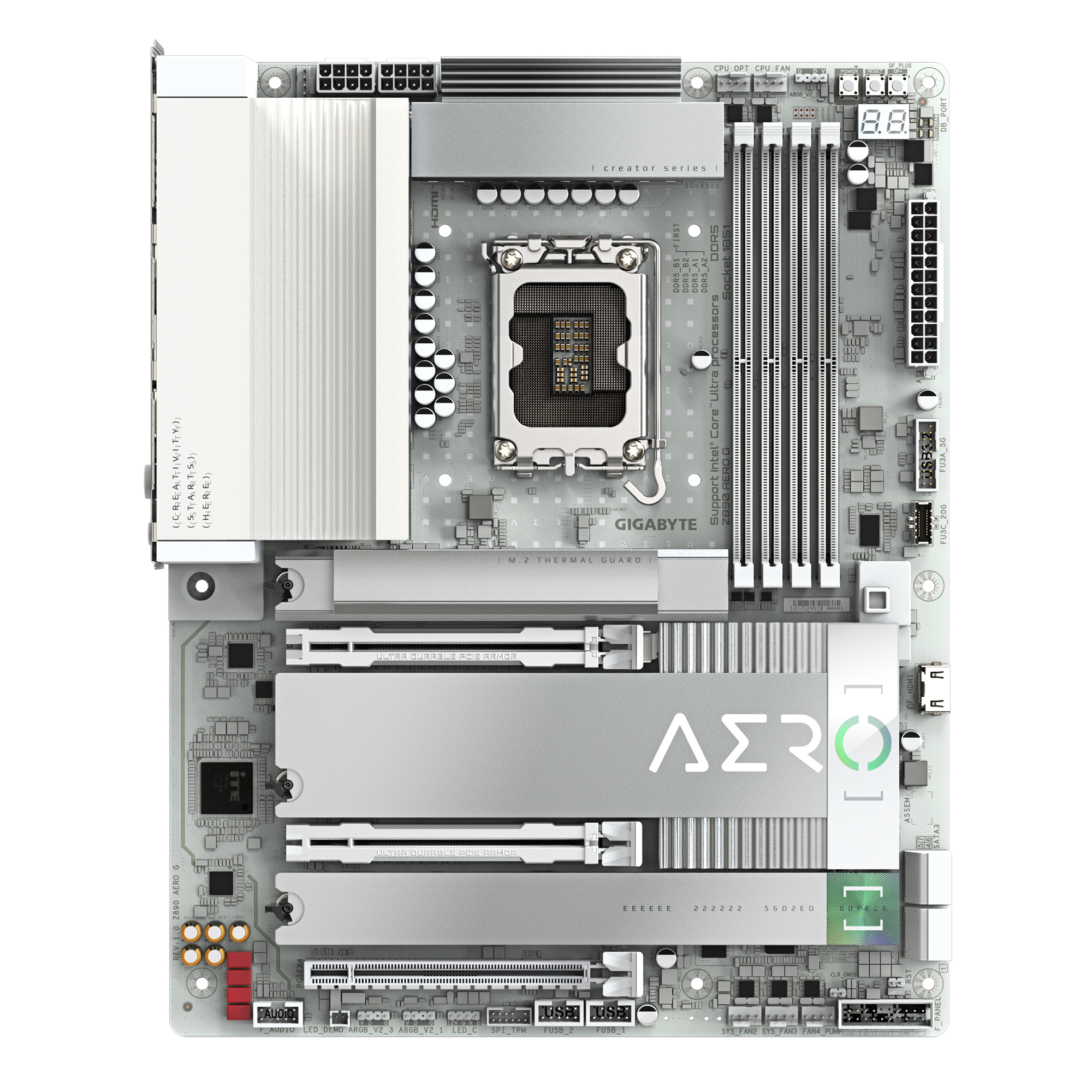 Tarjeta Madre Gigabyte Z890 AERO G - Socket 1851 - 4xDDR5 - 5600/7600(OC)/9200(OC)MHz - HDMI - ATX - Z890 AERO G Tarjeta Madre Gigabyte Z890 AERO G - Socket 1851 - 4xDDR5 - 5600/7600(OC)/9200(OC)MHz - HDMI - ATX - Z890 AERO G