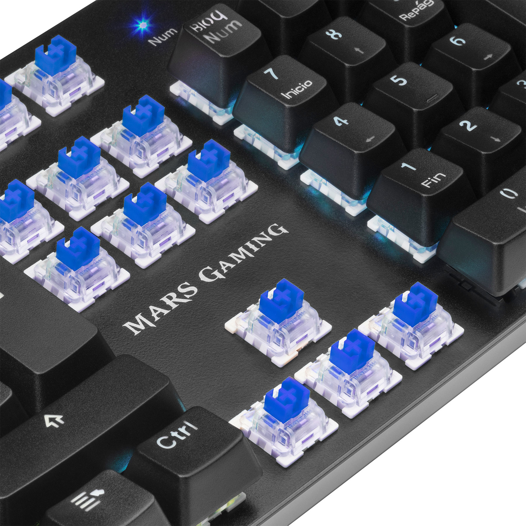 Mars Gaming MK5BPT RGB Mechanical Keyboard Padded Wristrest Blue OUTEMU SQ Switch Portuguese Language – image 9