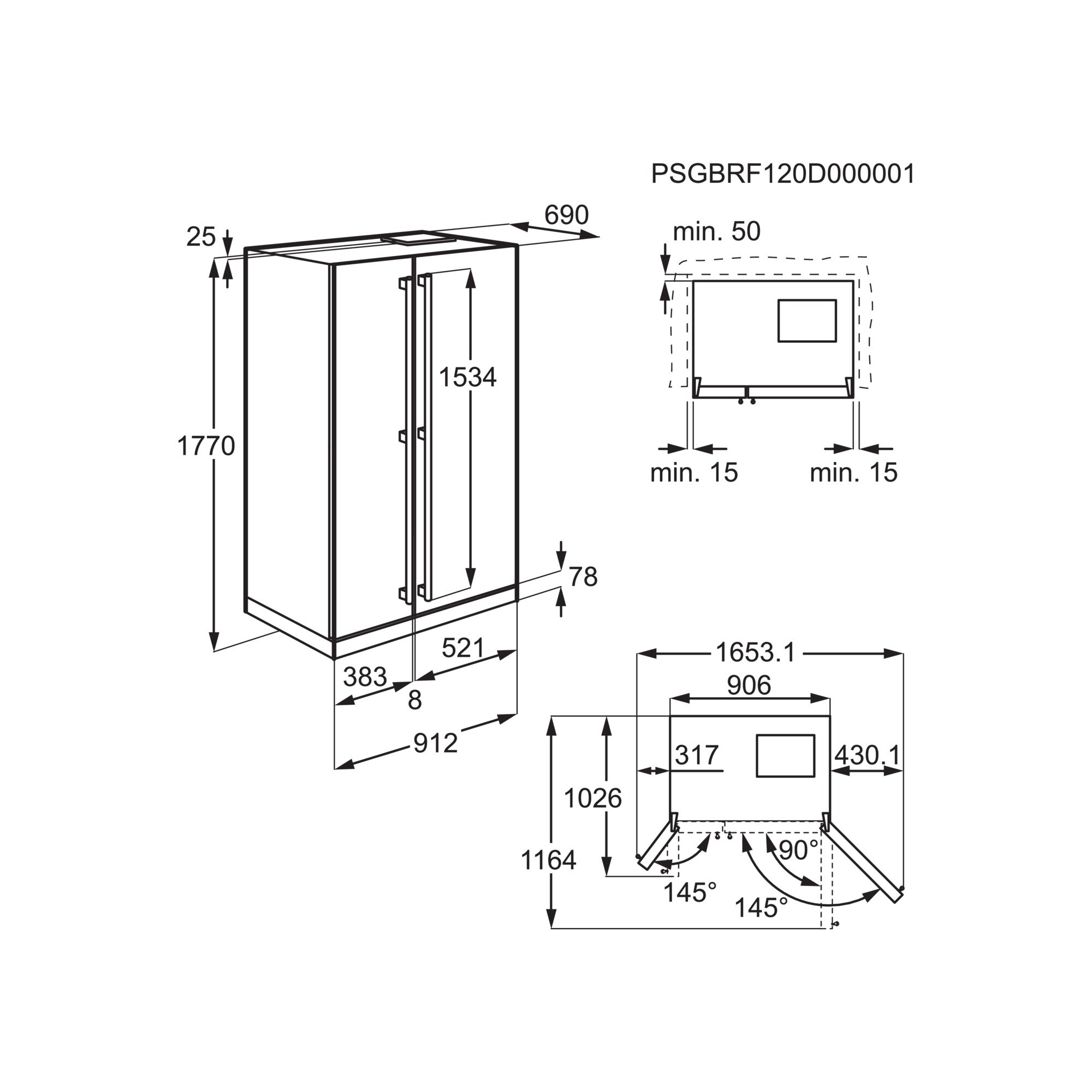Electrolux EAL6140WOU side-by-side refrigerator Freestanding – image 2