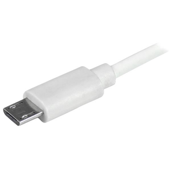 StarTech.com Dual-Port Car Charger - USB with Built-in Micro-USB Cable - White – image 2