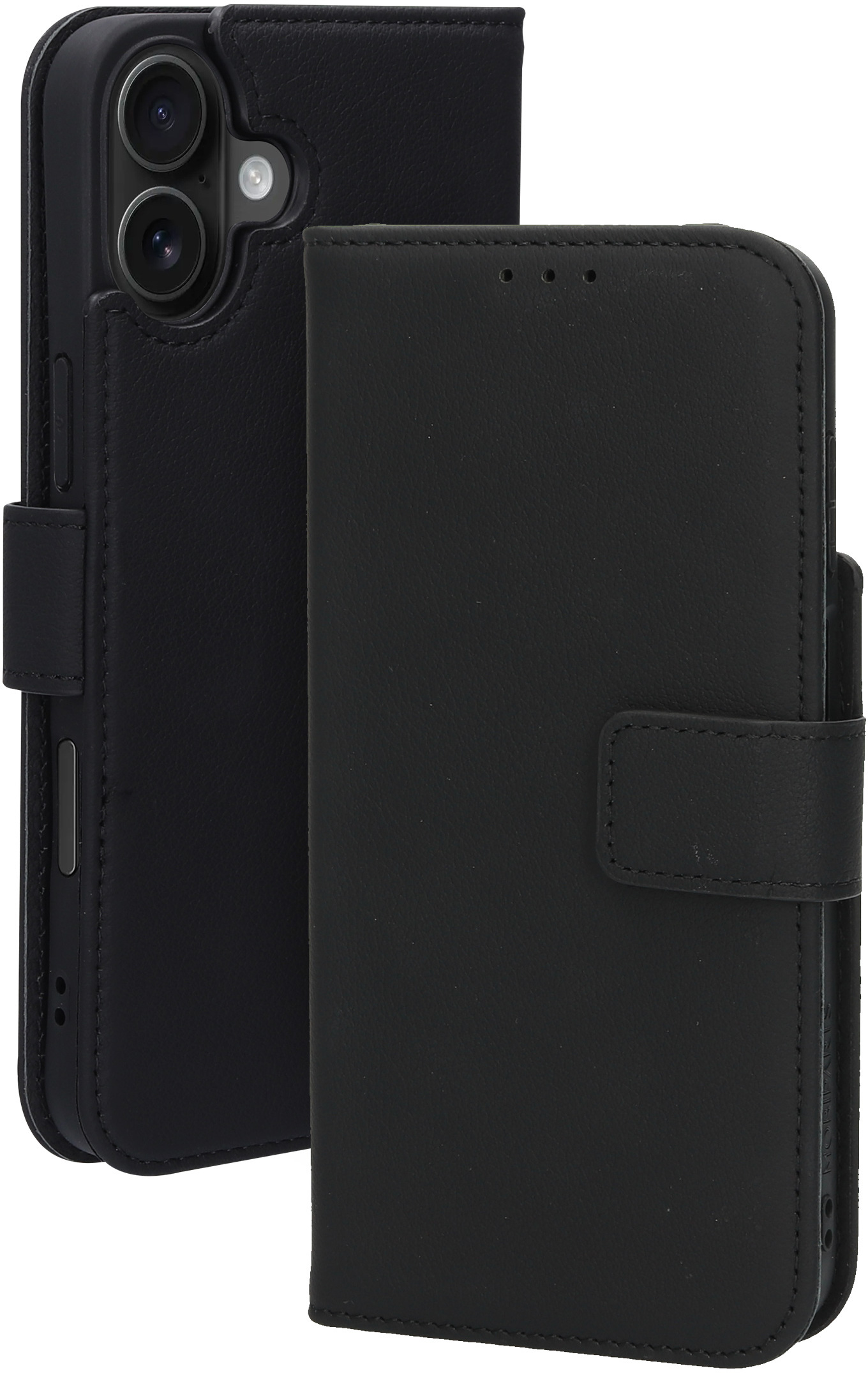 Mobiparts Leather Wallet Case Apple iPhone 16 Plus Black (MagSafe Compatible) – image 1