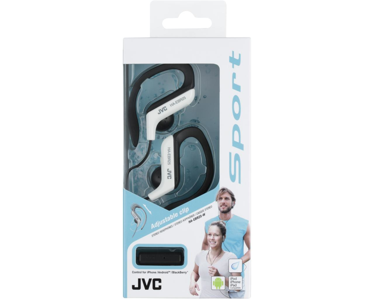 JVC HA-EBR25-W-E Ear clip headphones for sport with remote & mic – image 2