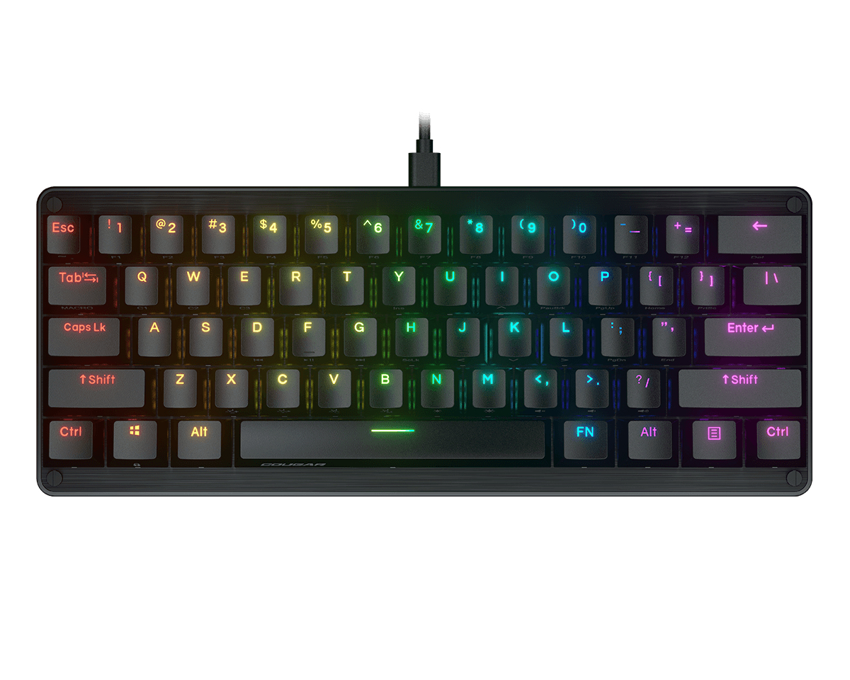 Teclado Gamer Cougar Puri Mini - Alámbrico - Inglés - RGB - Switch Rojo - 37PRMRM1MI.0002