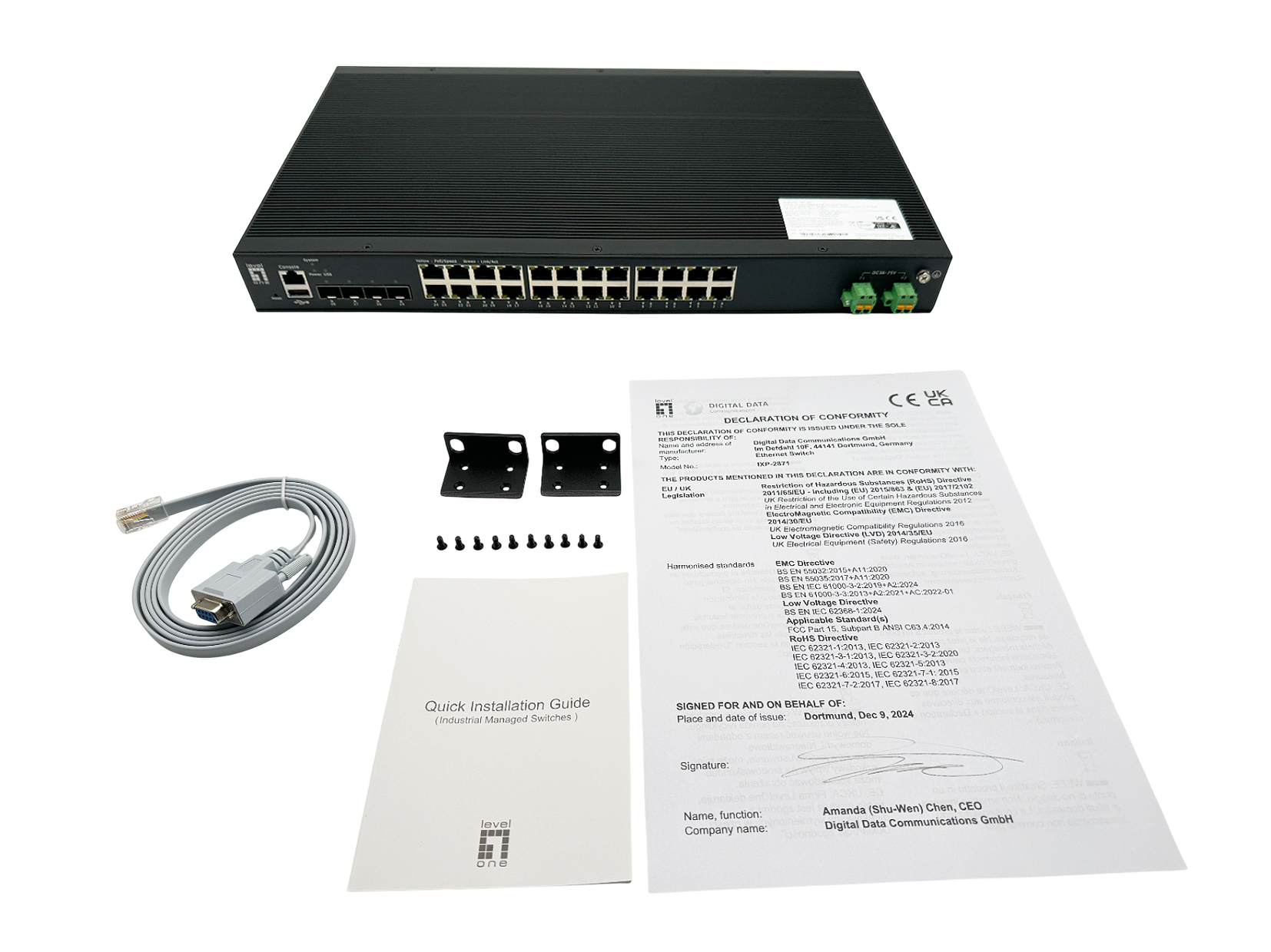 LevelOne 28-Port L2 Plus Managed PoE Industrial Switch – image 4