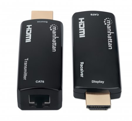 Manhattan 1080p@60Hz Compact HDMI over Ethernet Extender Kit, Extends Distances of Signal up to 60m with a Single Cat6 Ethernet Cable, Transmitter and Receiver – image 3