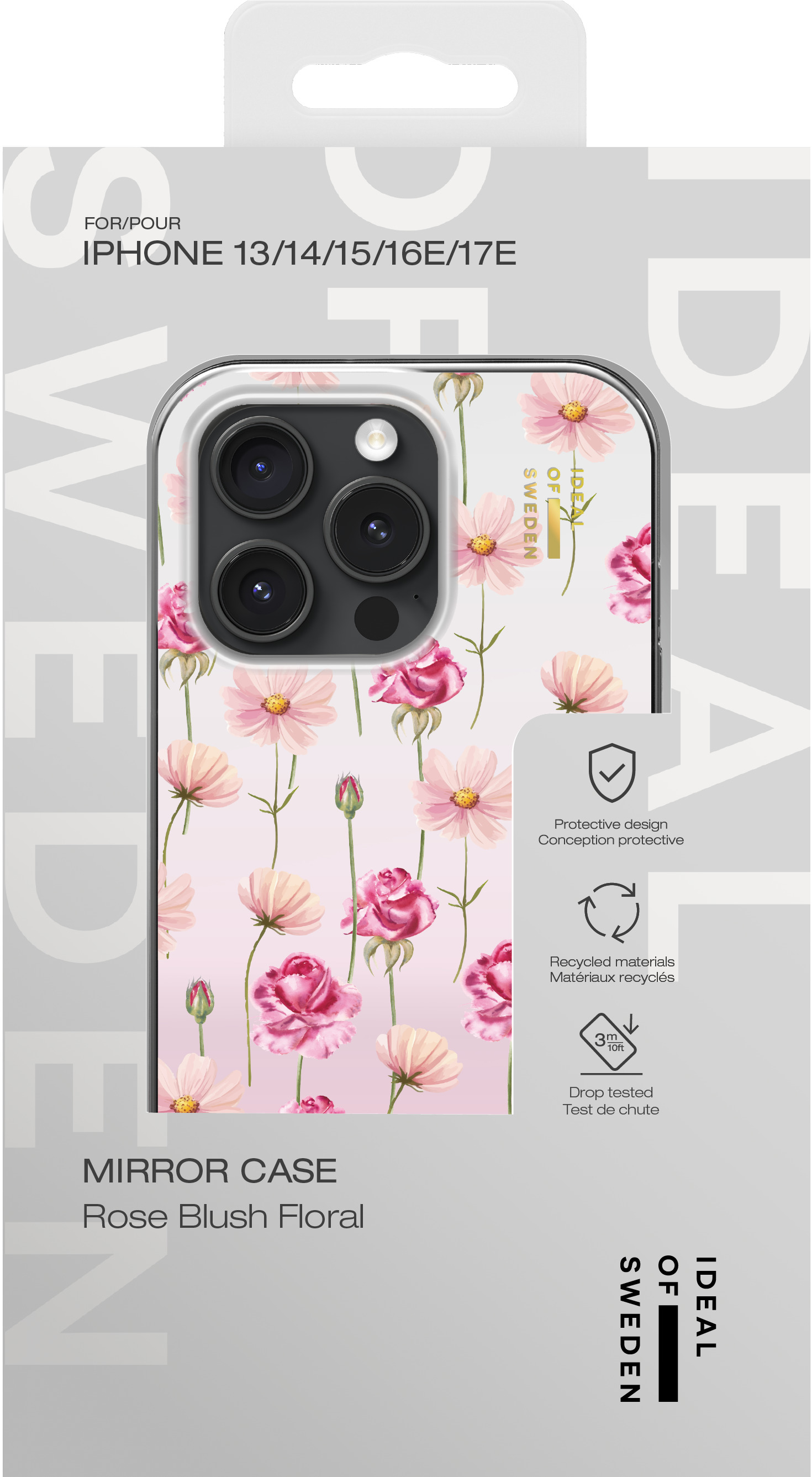 iDeal of Sweden Mirror Case iPhone 13 / 14 / 15 / 16e / 17e Rose Blush Floral – image 4
