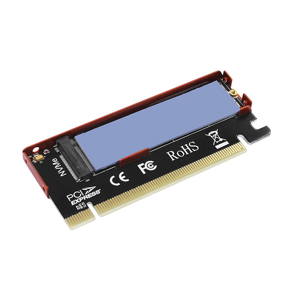 Axagon PCEM2-S PCIe x16 - M.2 NVMe M-key slot adapter, w. passive alu heatsink – image 3