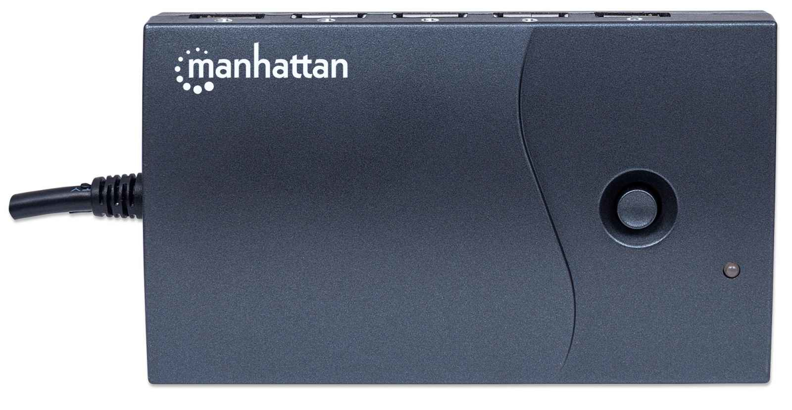 Manhattan USB 2.0 Desktop USB Hub, 13 x USB 2.0 ports, AC or Bus Power, Multiple Transaction Translator, 2.4A Fast Charge Capable, Black, Boxed (Euro 2-pin plug – image 4