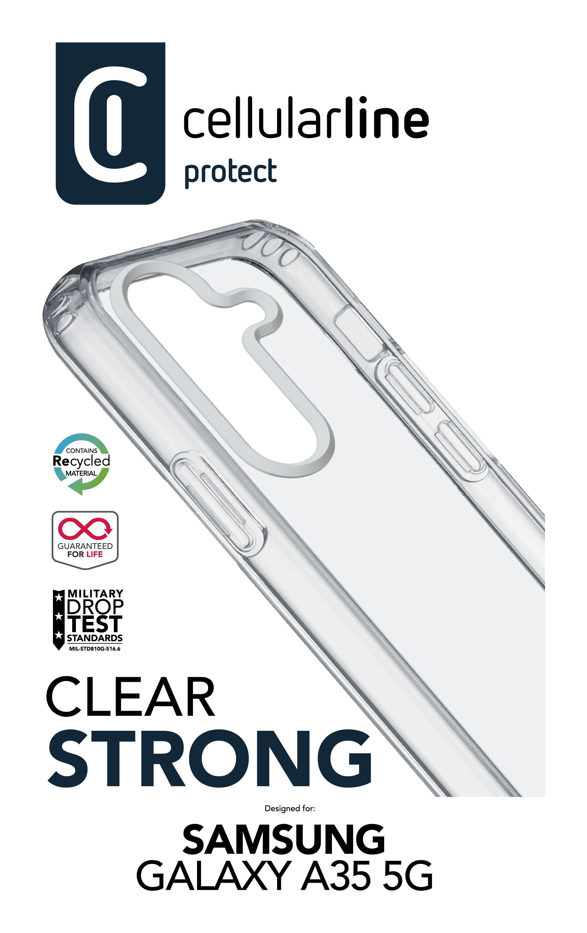 Clear Duo - Galaxy A35 5G Starre Schutzhülle mit Gummirändern