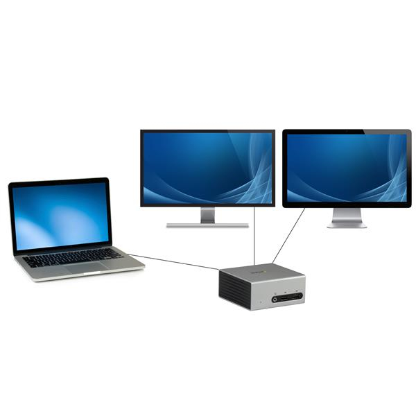 StarTech.com HDMI and DVI Dual-Monitor Docking Station for Laptops - Single 4K Support - USB 3.0 – image 3