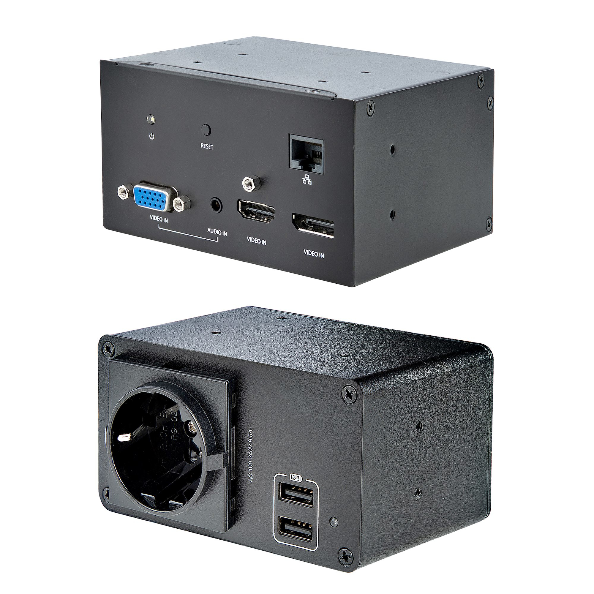 StarTech.com Conference Table Box for AV Connectivity & Power/Charging - 4K HDMI output with HDMI, DP, & VGA Inputs, GbE, Audio - Charging Station w/ 2x USB-A & – image 3