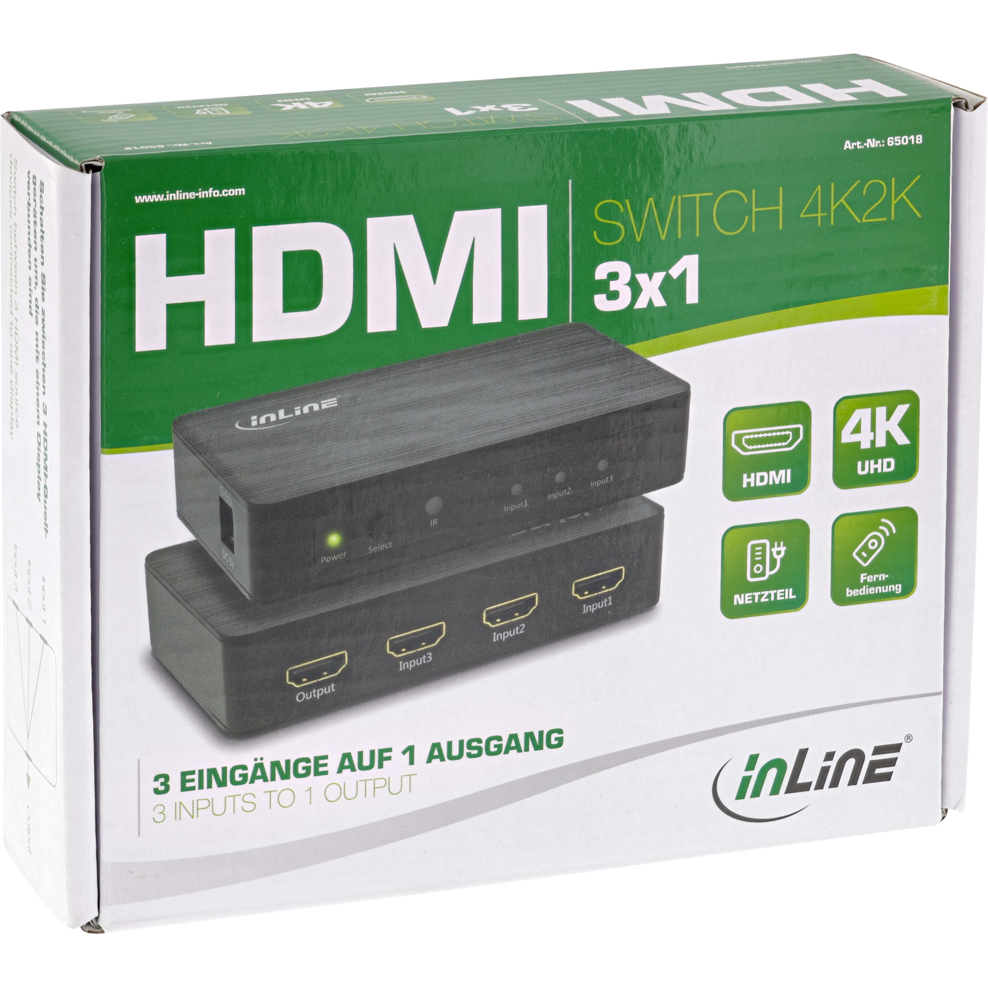 InLine HDMI Switch, 3 port, 4K2K@60Hz, HDCP 2.2 – image 4