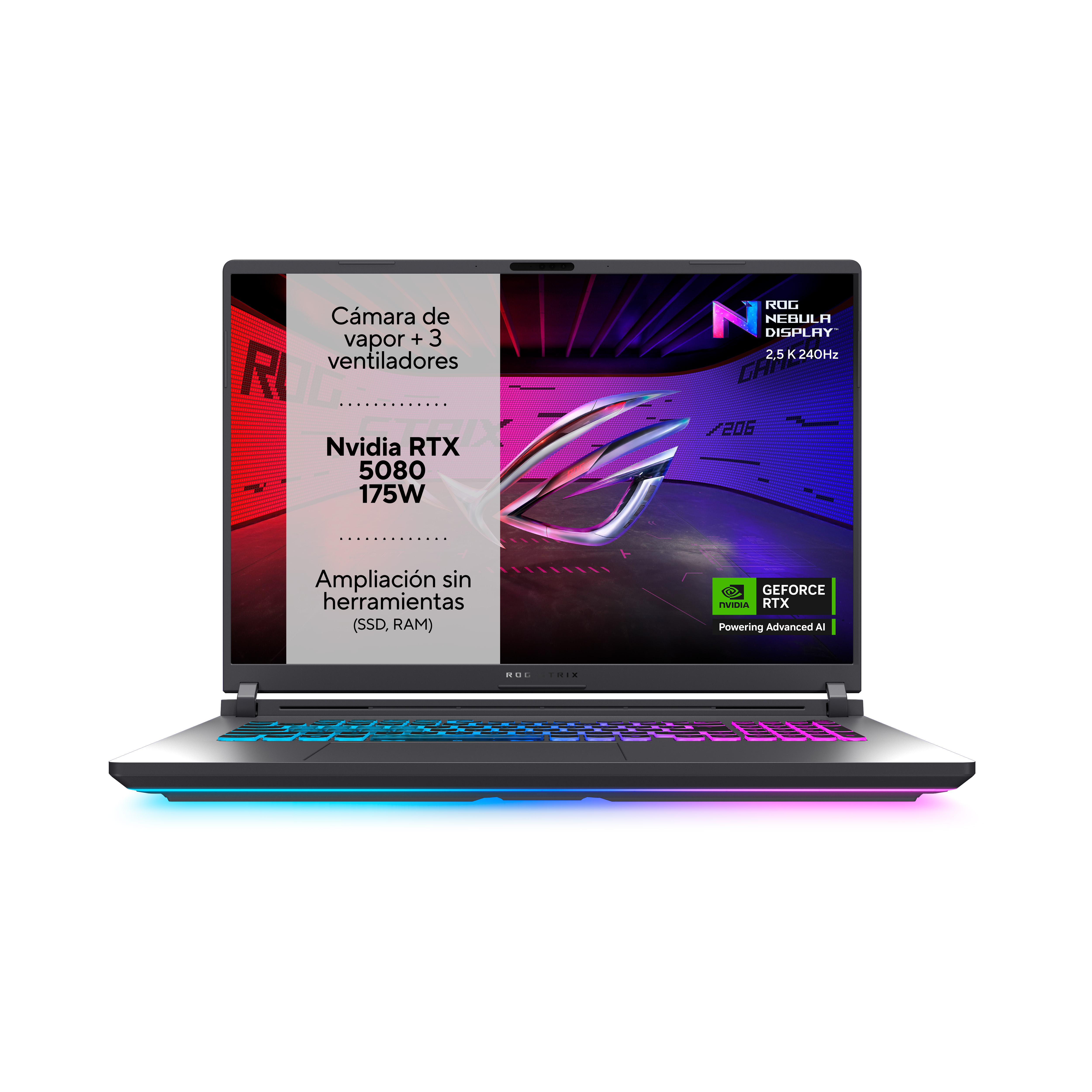 Portátil gaming - ASUS ROG Strix G18 G815LW-S9046 , 18 " WQXGA, Intel® Core™ Ultra 9 275HX, 32 GB RAM, 1 TB SSD, GeForce RTX™ 5080, SSO - imagen 3