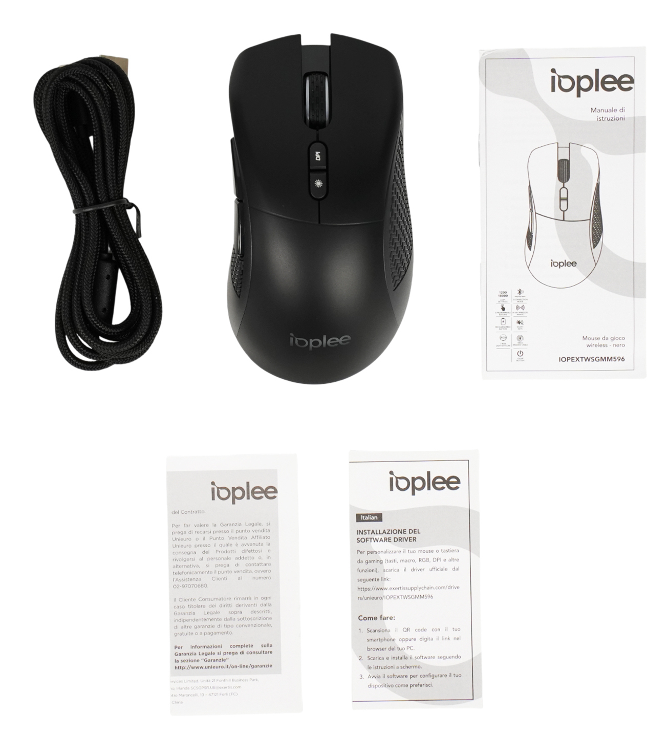 IOPLEE IOPEXTWSGMM596 mouse Gaming Right-hand RF Wireless + Bluetooth + USB Type-C 18000 DPI – image 5
