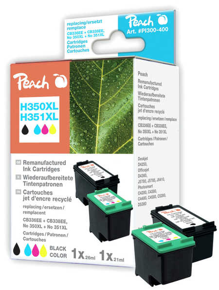 Peach 316259 ink cartridge 2 pc(s) Black, Cyan, Magenta, Yellow