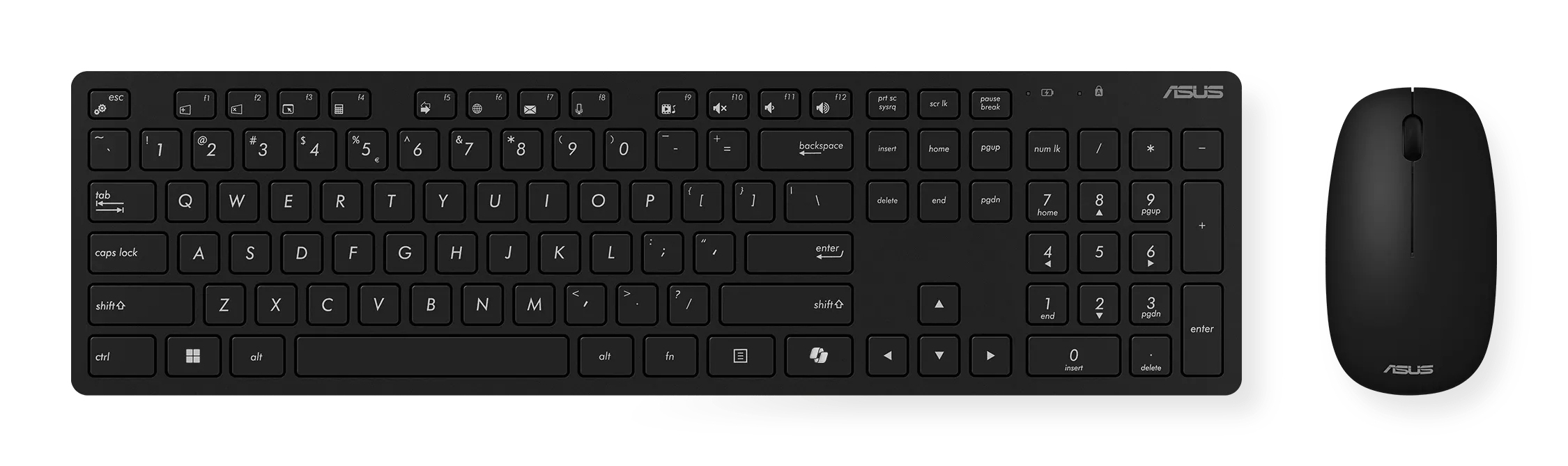 ASUS - Keyboard and mouse set - wireless - 2.4 GHz - QWERTY - UK - black