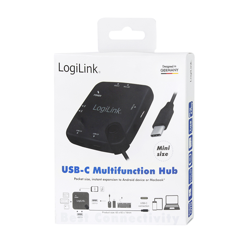 LogiLink UA0344 interface hub USB 2.0 Type-C Black – image 7