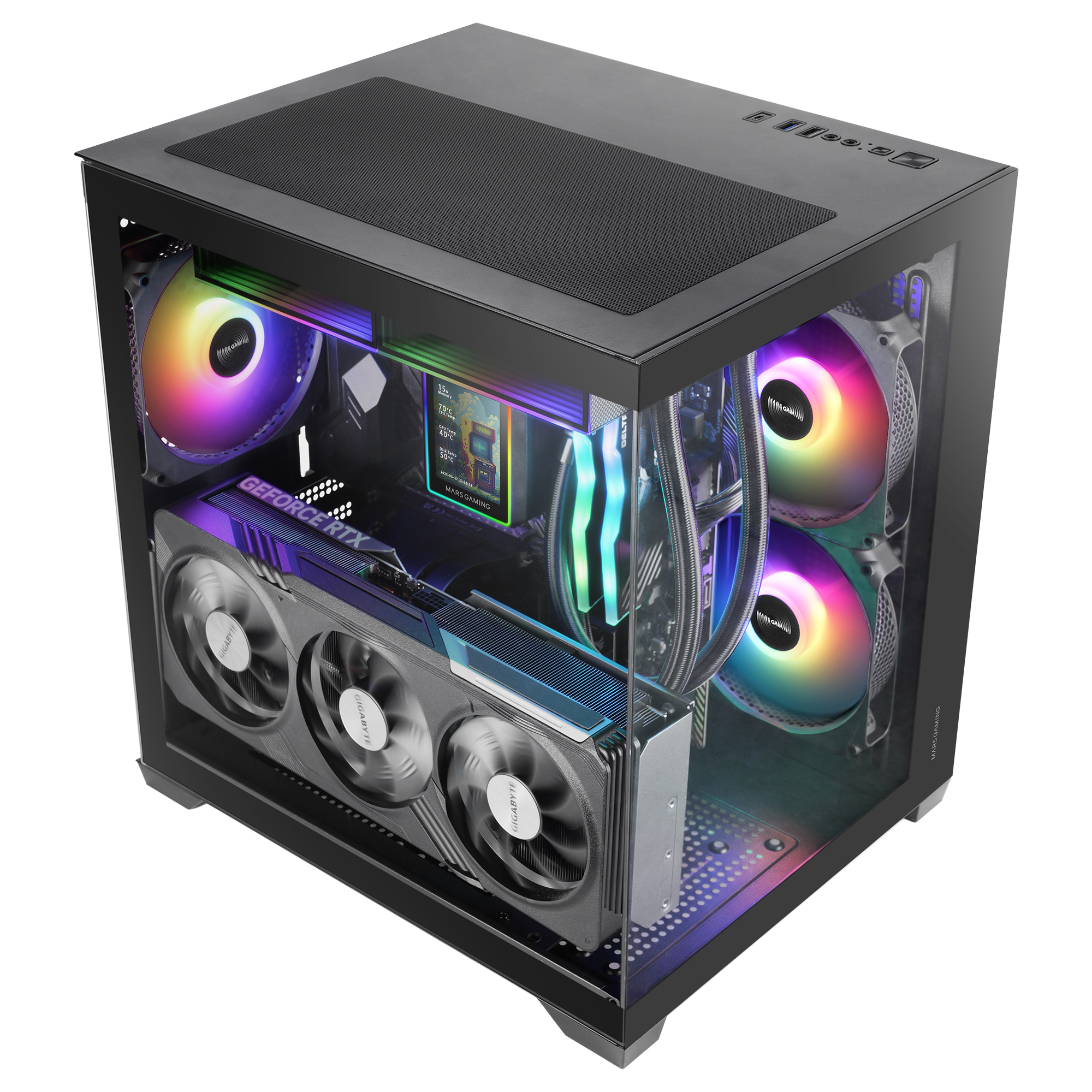Mars Gaming MCVIEW3 computer case Mini Tower Black – image 3