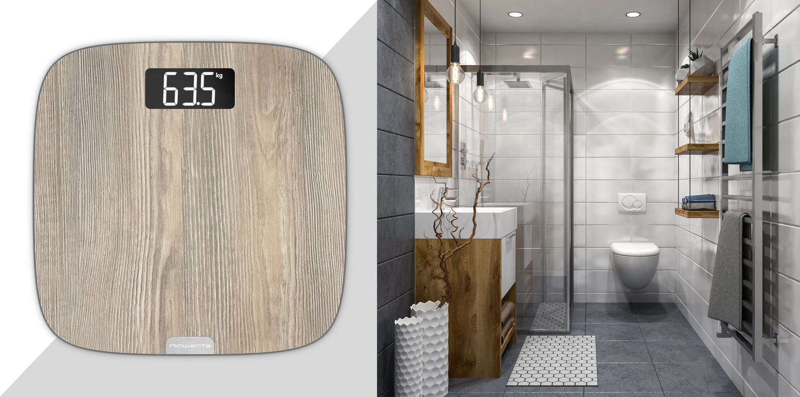 Rowenta BS1600 personal scale Square Wood Electronic personal scale – image 4