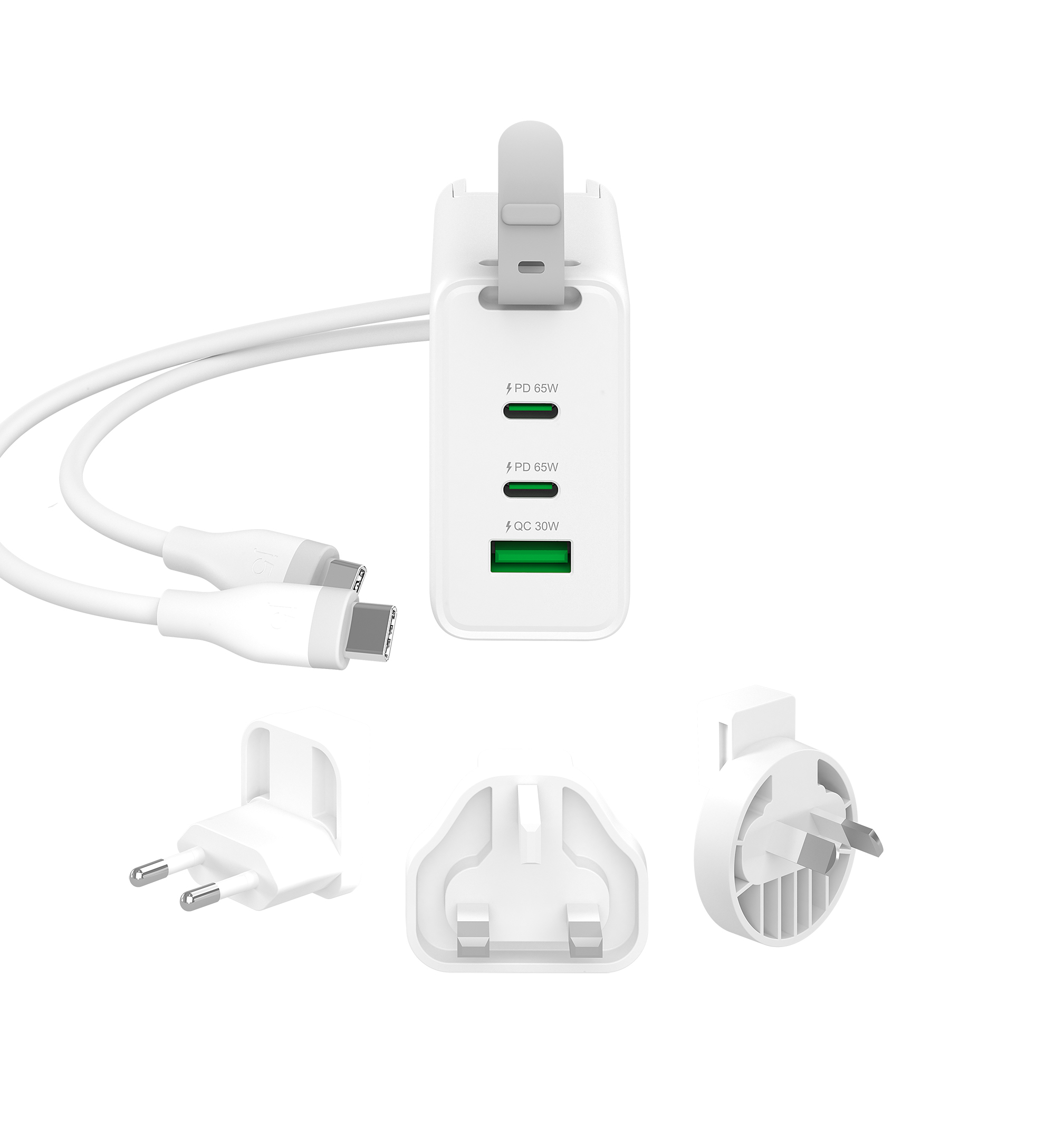 j5create 65W GaN USB-C 3-Port Traveler Charger with changeable AC plugs and USB-C cable – image 6