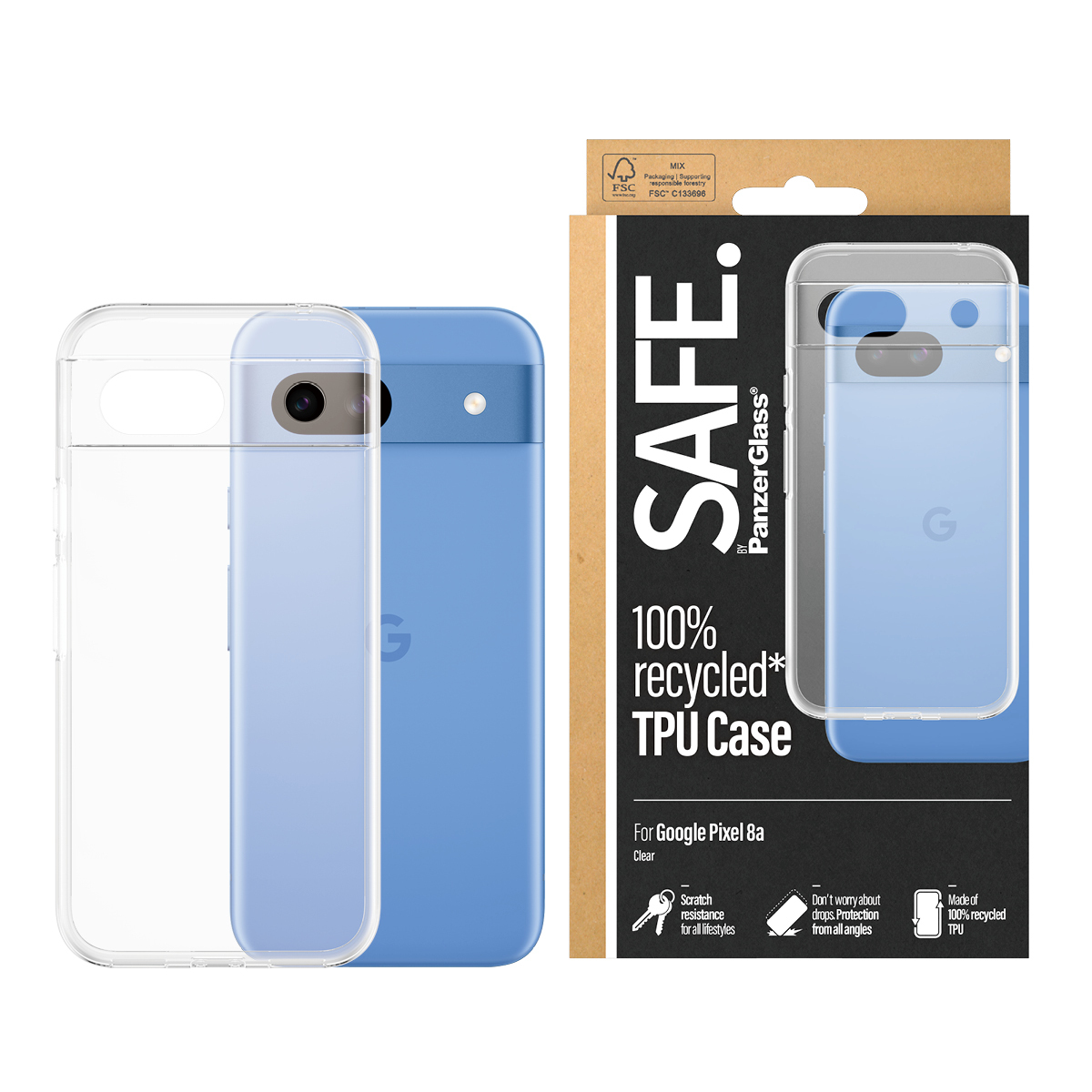 PanzerGlass SAFE. by PanzerGlass® TPU Case Transparent Google Pixel 8a – image 2