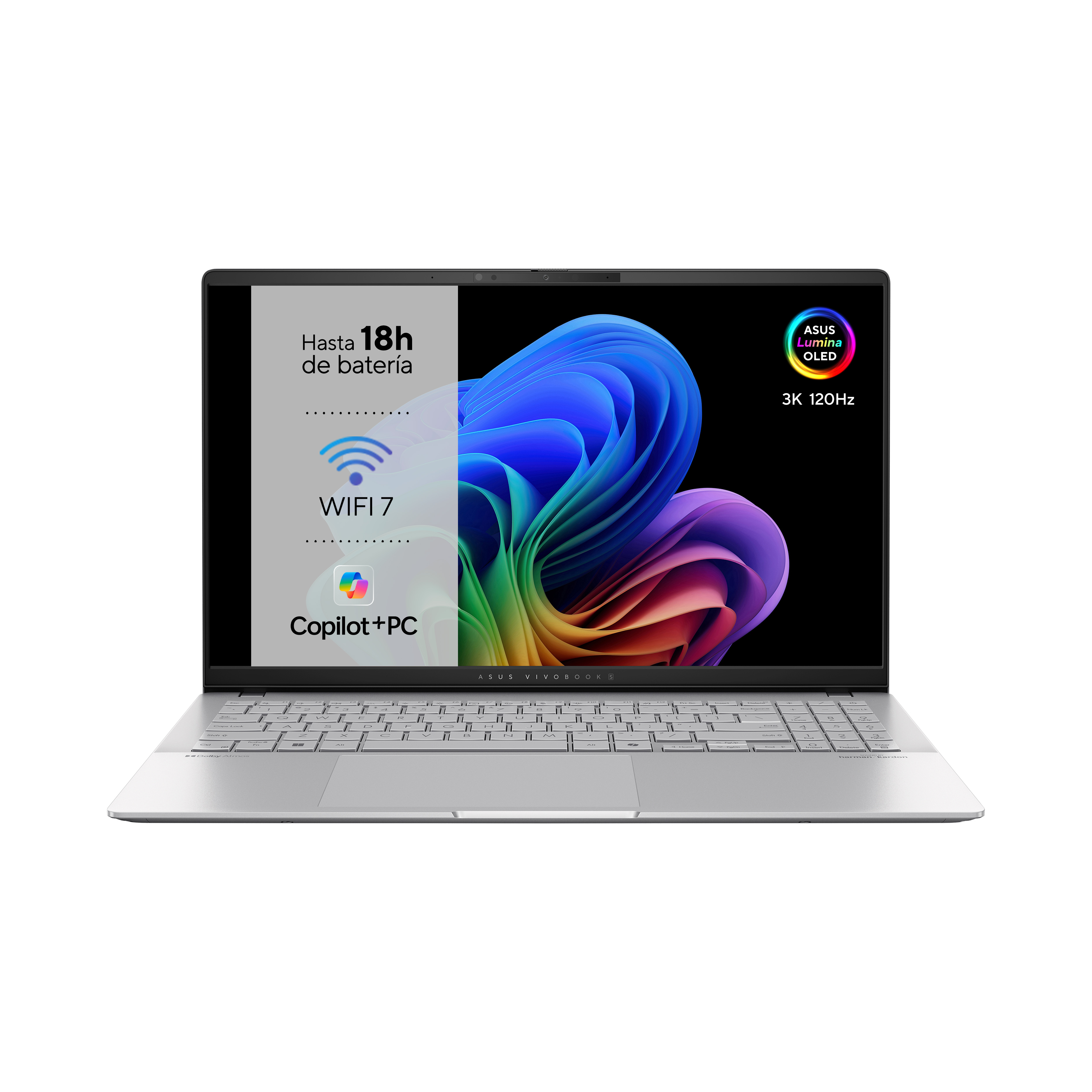 Portátil - ASUS Vivobook S 15 S5507QA-MA012W Copilot+ PC, 15.6" OLED 3K 120Hz, Snapdragon® X Plus X1-P42-100 45 TOPS, 16GB RAM, 512GB SSD, Adreno GPU - imagen 3