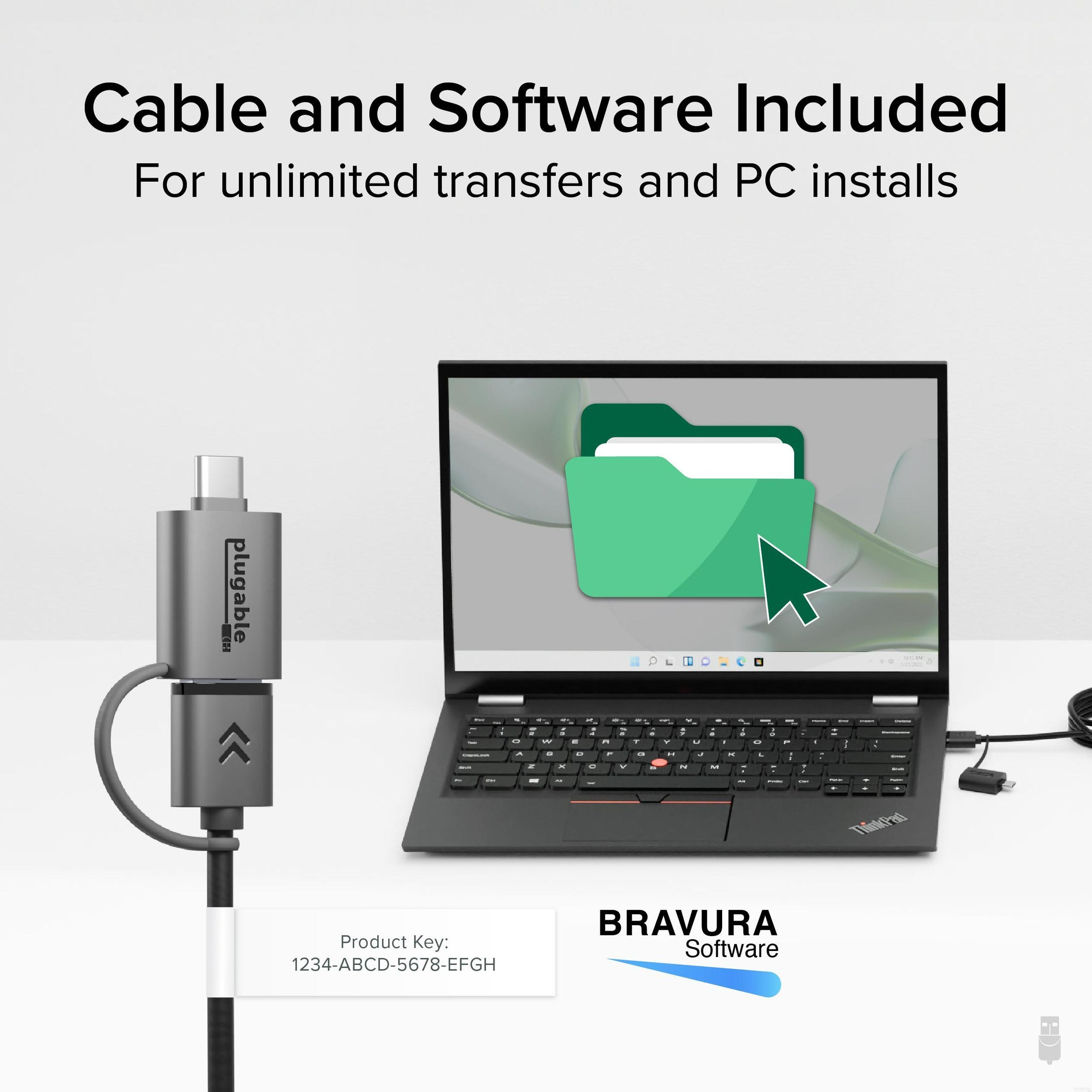 Resim Plugable Technologies USBC-TRAN USB A - USB A Kablosu, USB 3.2 Gen 1, 5 Gbit/s, 2m, Siyah
