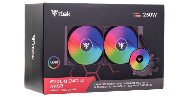 itek EVOLIQ 240 V2 ARGB Processor Liquid cooling kit 12 cm Black image 7