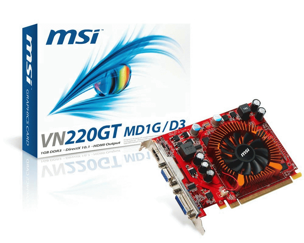 MSI VN220GT-MD1G/D3 graphics card GeForce GT 220 – image 2