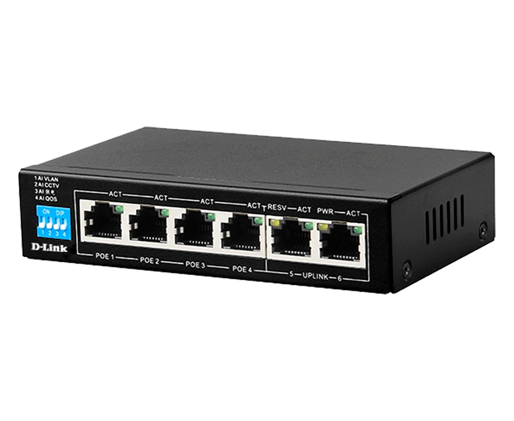 D-Link DES-F1006P-E network switch Unmanaged Fast Ethernet (10/100) Power over Ethernet (PoE) Black – image 3