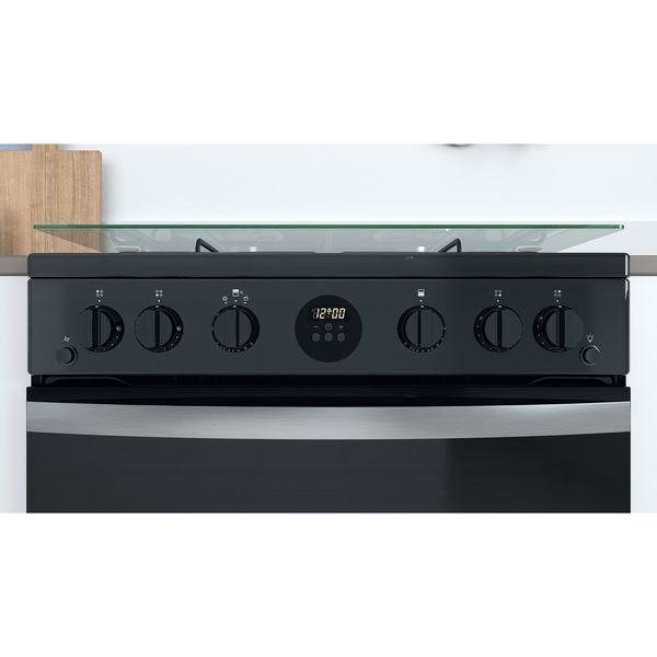 Indesit ID67G0MCB/UK cooker Freestanding cooker Gas Black – image 6