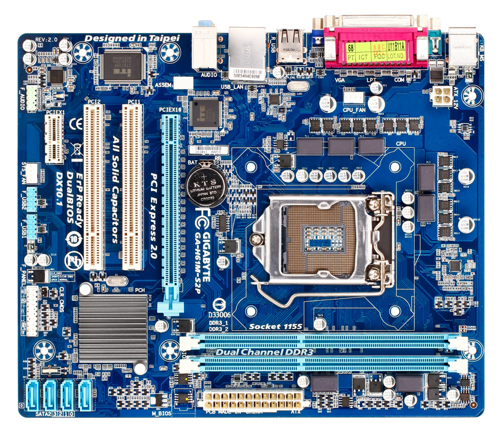 GIGABYTE GA-H61M-S2P motherboard Intel® H61 LGA 1155 (Socket H2) micro ATX – image 1