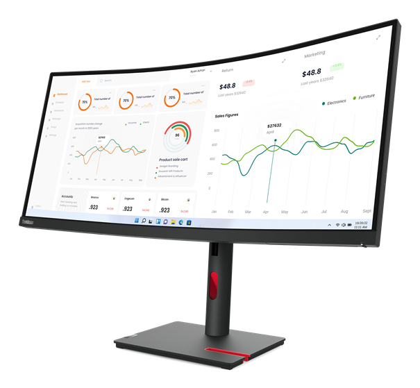 Lenovo ThinkVision T34w-30 computer monitor – image 2