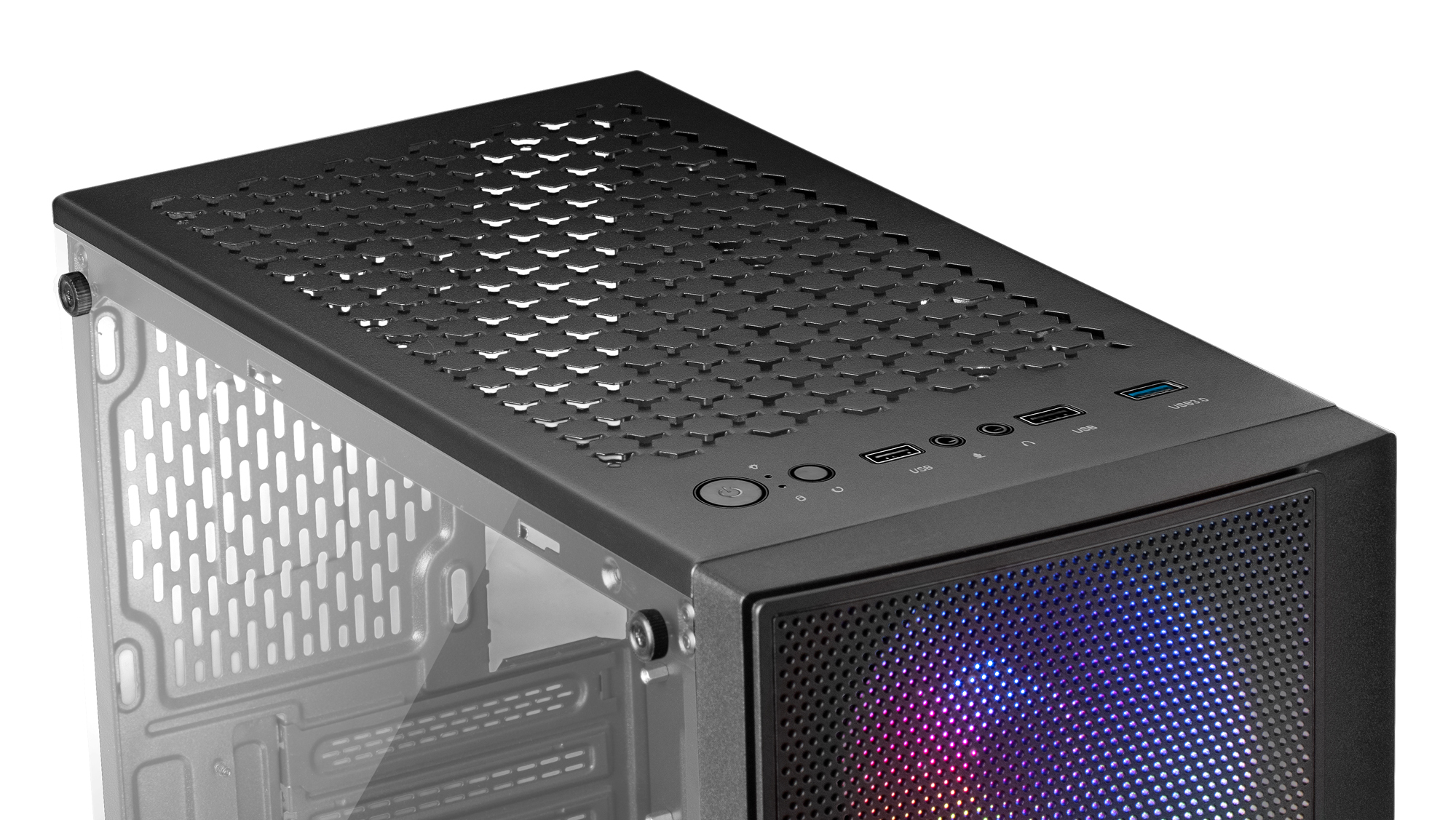 Mars Gaming MC320 PC Case ATX Front Mesh Style 3xFRGB fan Black – image 4