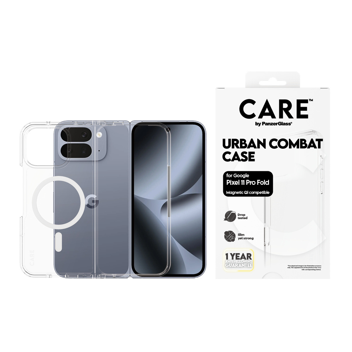 PanzerGlass CARE™ by PanzerGlass® Urban Combat Case Transparent w. White Qi Google Pixel 11 Pro Fold – image 2