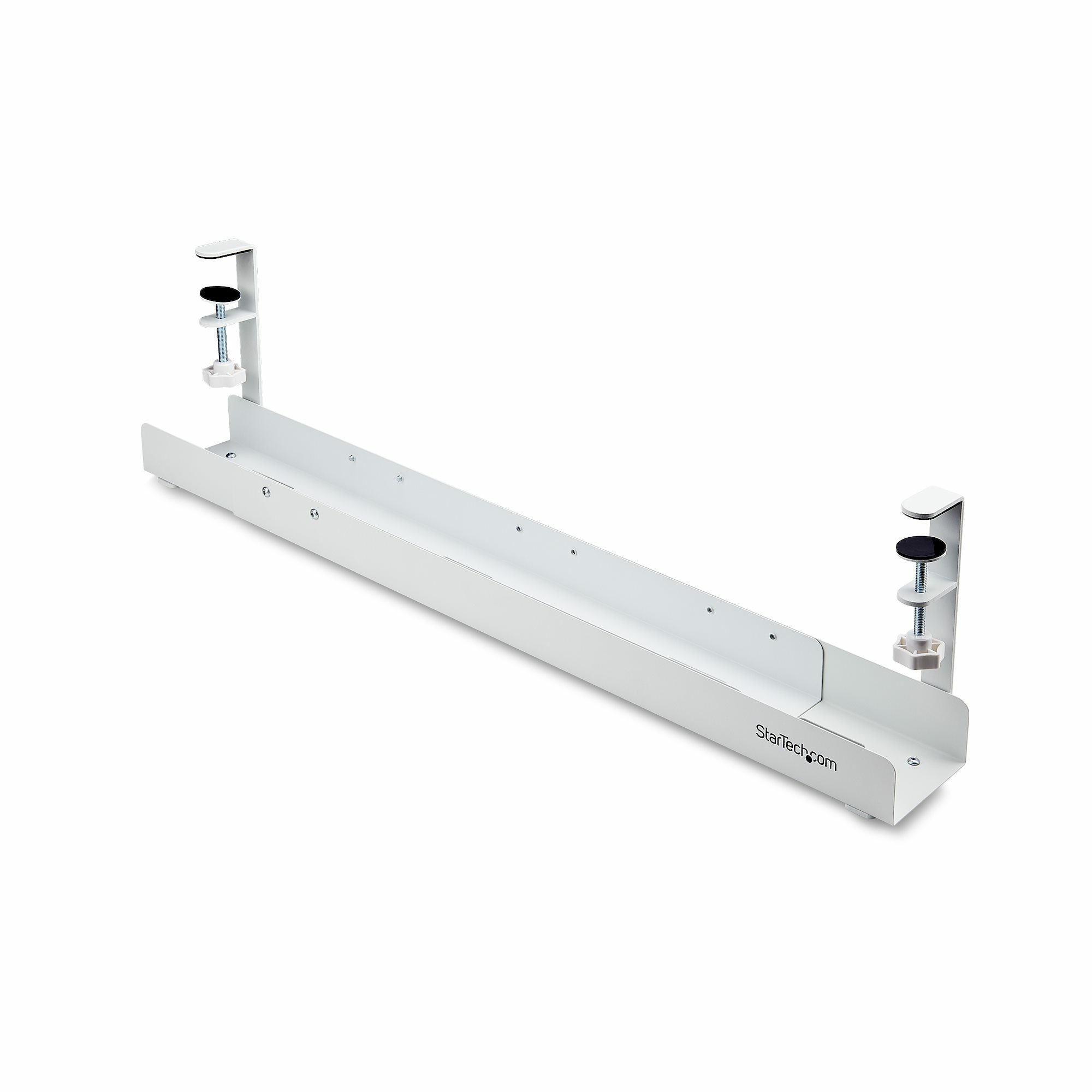 StarTech.com Under Desk Cable Management Tray, Clamp-on Installation - Cable management tray - under-desk mountable - white - 120 cm