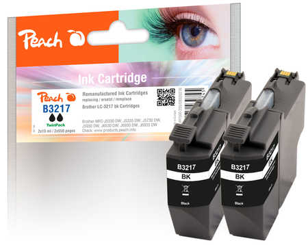 Peach PI500-220 ink cartridge 2 pc(s) Compatible Standard Yield Black