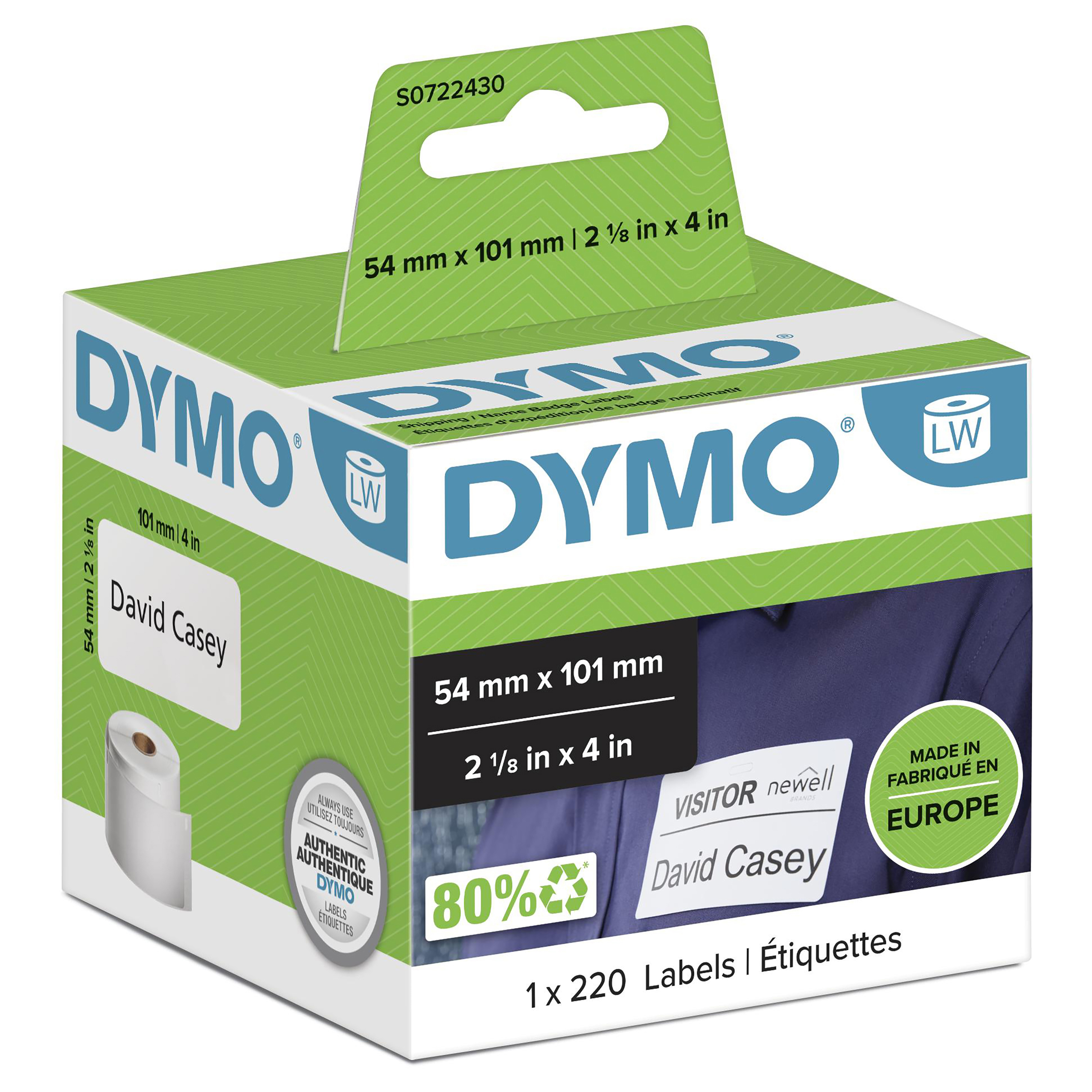 DYMO LW - Lähetys- ja nimitarrat - 54 x 101 mm - S0722430