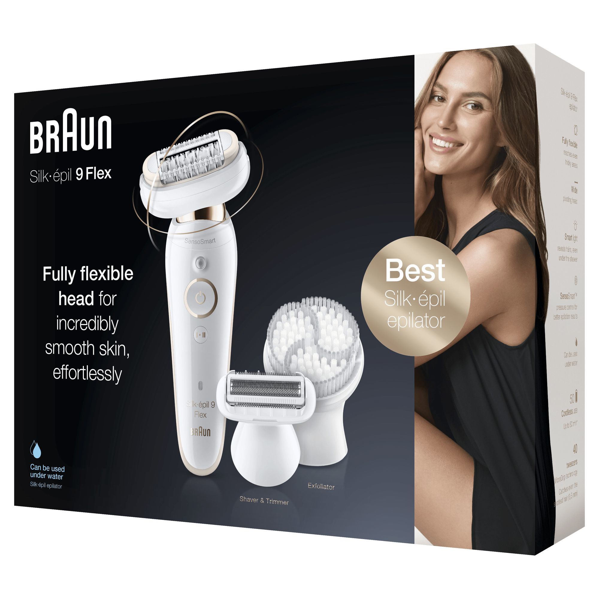 Braun Silk-épil 9 81688639 epilator 40 tweezers White, Gold – image 4