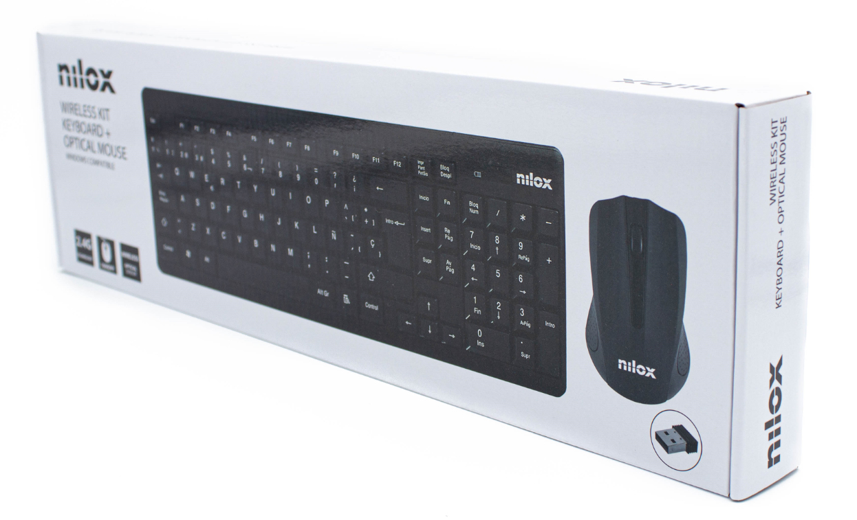 Nilox NXKMWE0001 keyboard Mouse included Universal RF Wireless QWERTY Spanish Black – image 9