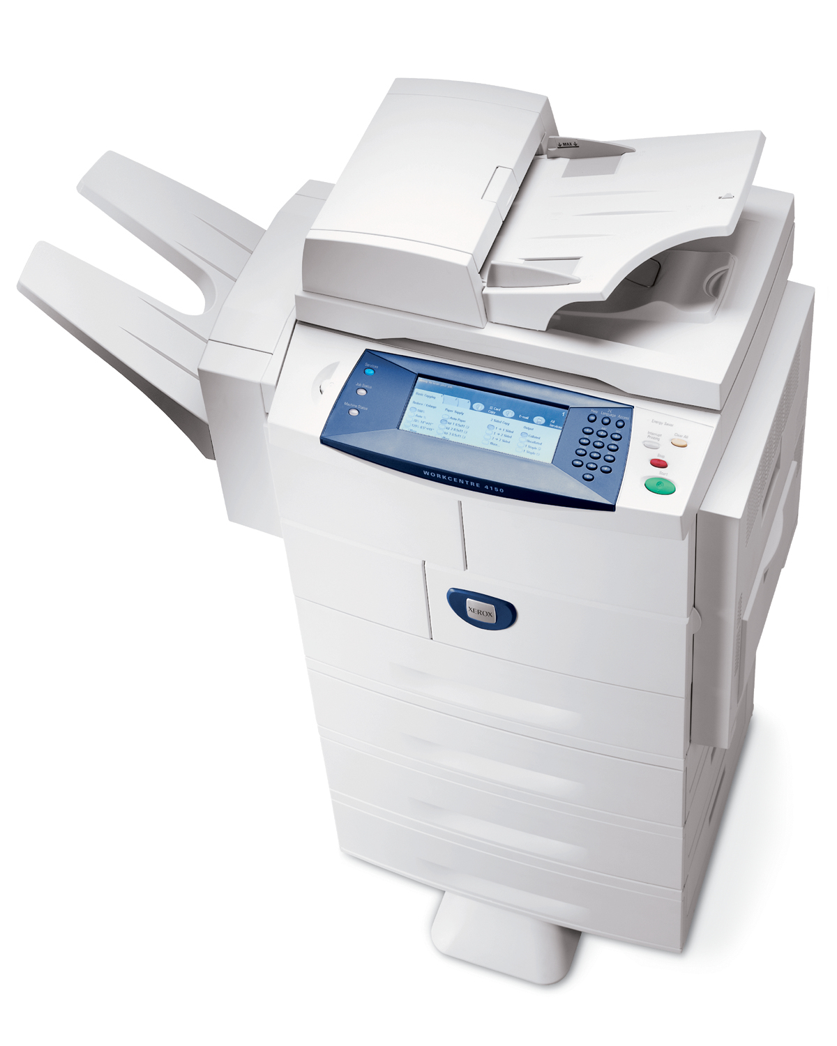 Xerox WorkCentre 4150, A4 Digital Copier, DADF, 43ppm, 4 x Paper Trays with Low Stand, Finisher – image 2