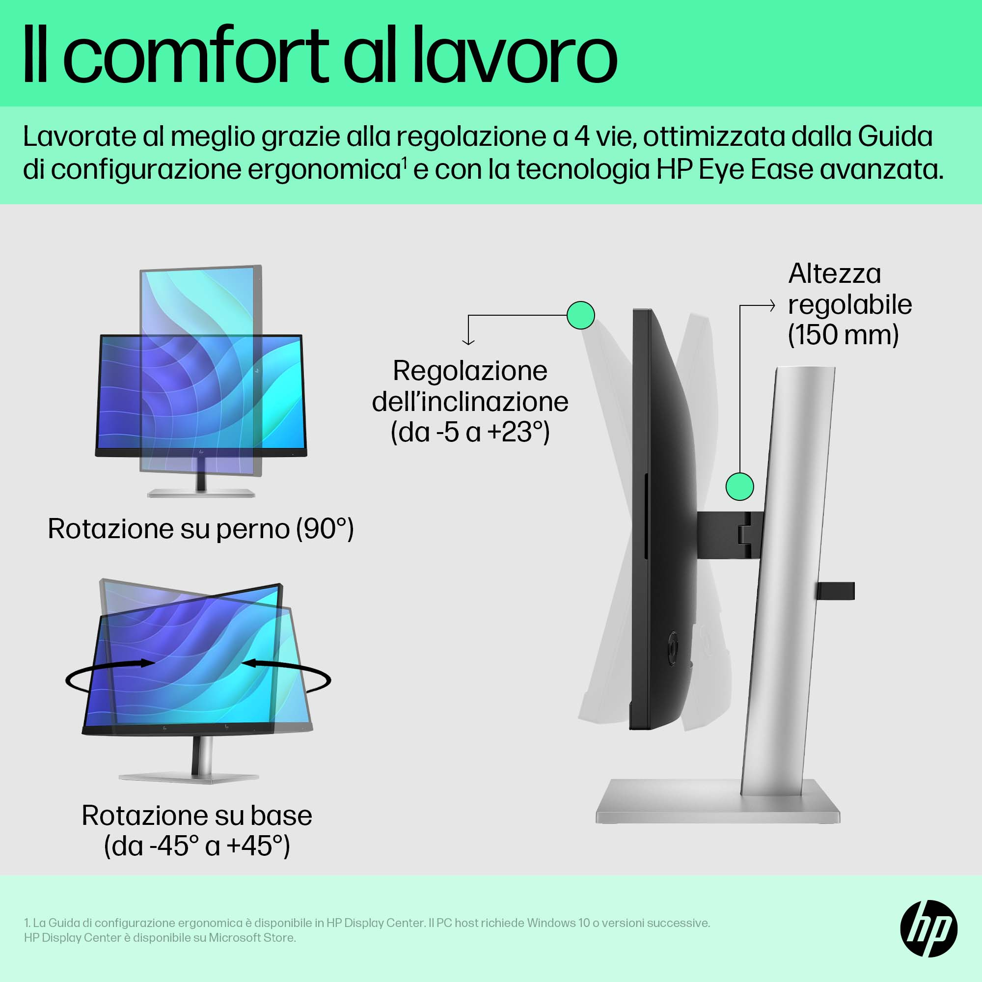 HP E-Series E22 G5 FHD Monitor. Display diagonal: 54.6 cm (21.5"), HD type: Full HD, Display technology: LCD, Display surf