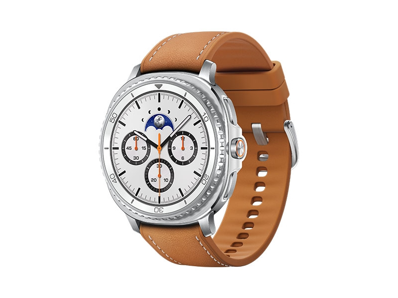 Samsung Galaxy Watch 8 Classic, LTE + Bluetooth, 46mm, Hybrid Band, White + Hybrid Band, Camel – image 1