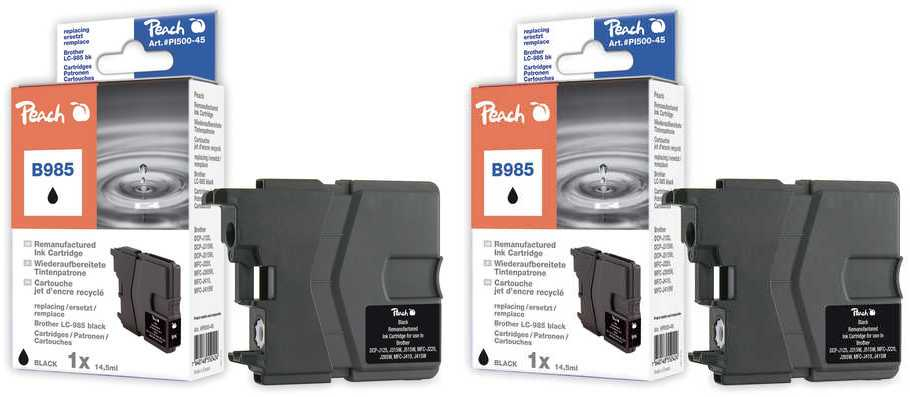 Peach PI500-104 ink cartridge 2 pc(s) Standard Yield Black