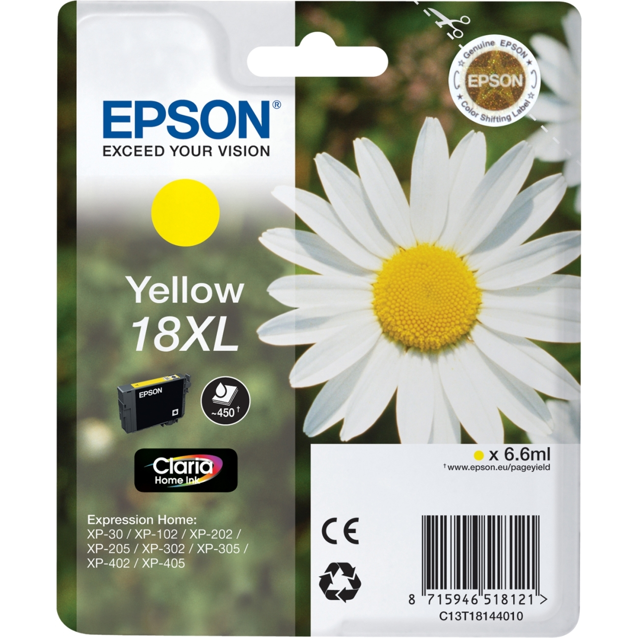 Epson Daisy Singlepack Yellow 18XL Claria Home Ink – image 1