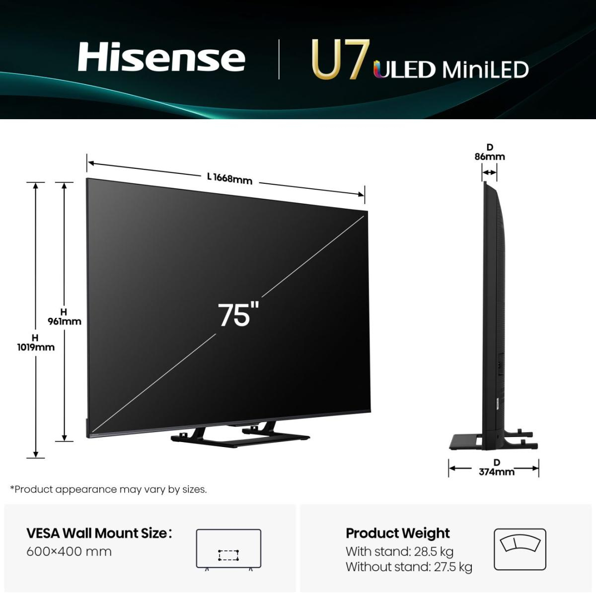 TV Hisense 75U7Q (2025) 75 ULED Mini LED UHD 4K — photo 2