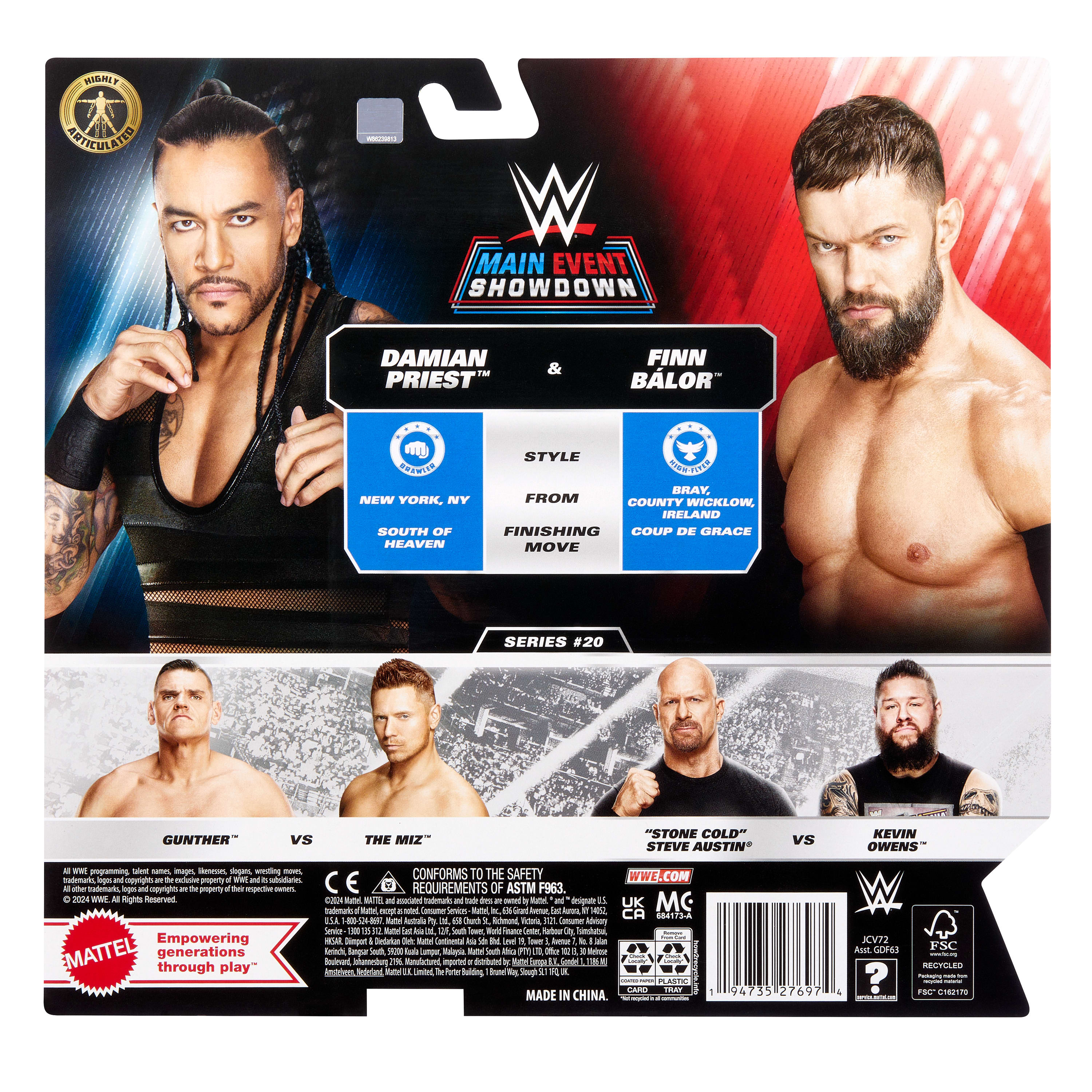 Resim WWE JCV72 Damian Priest & Finn Balor Figür Seti, Çok Renkli Plastik Oyuncak
