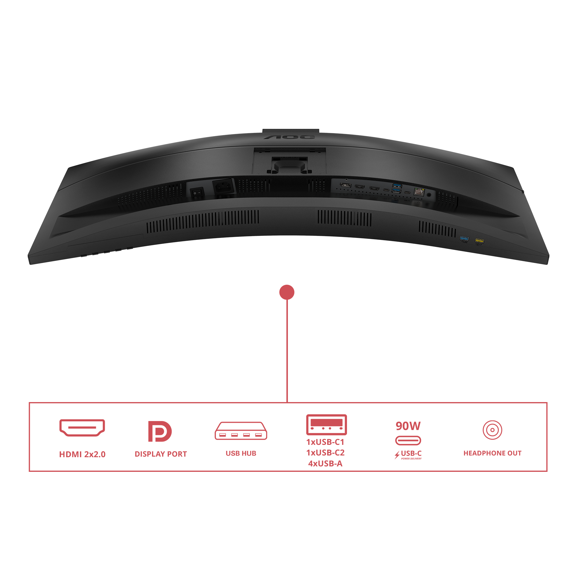 AOC E4 CU34E4CW PC lamekuvar 86,4 cm (34″) 3440 x 1440 pikslit UltraWide Quad HD LED Must
