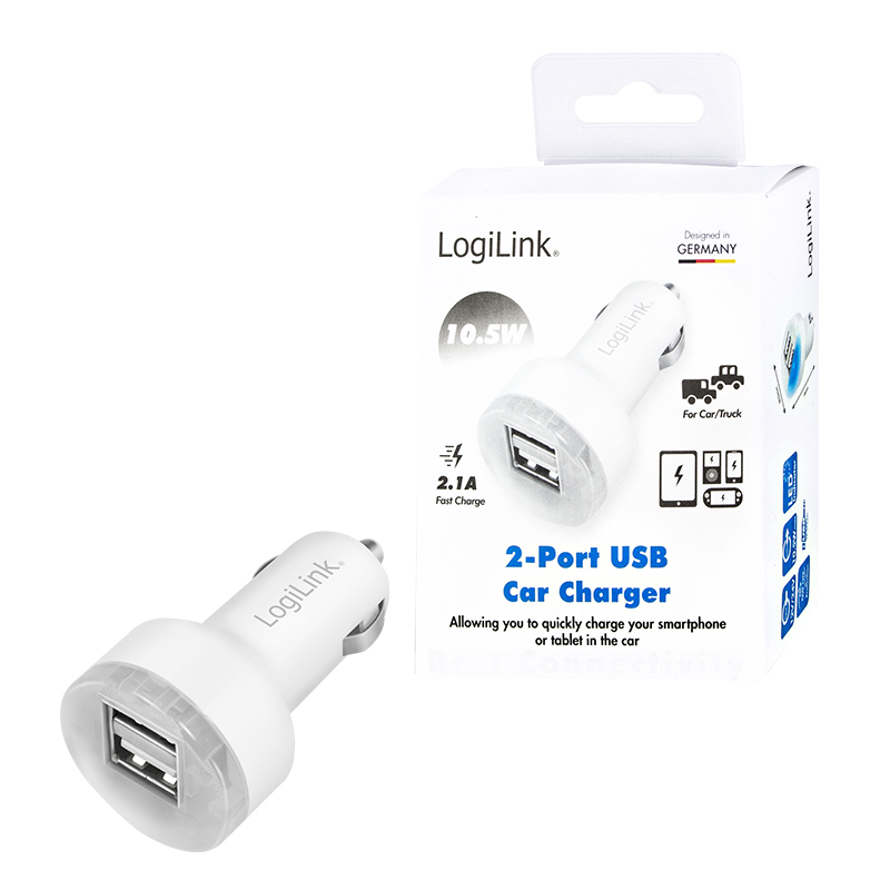 LogiLink PA0227 mobile device charger Power bank, Smartphone, Tablet White Cigar lighter Fast charging Auto – image 5
